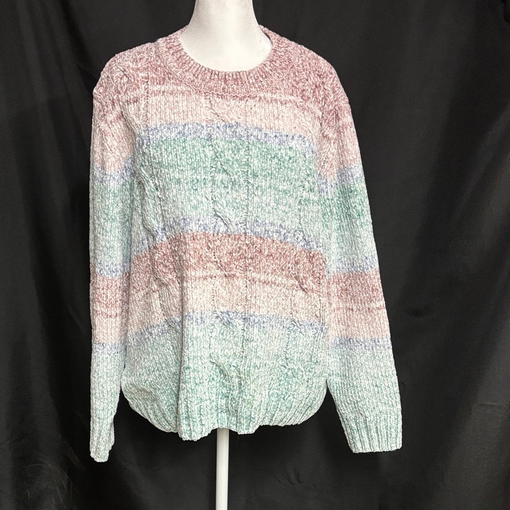 Alfred Dunner Pastel Striped Sweater